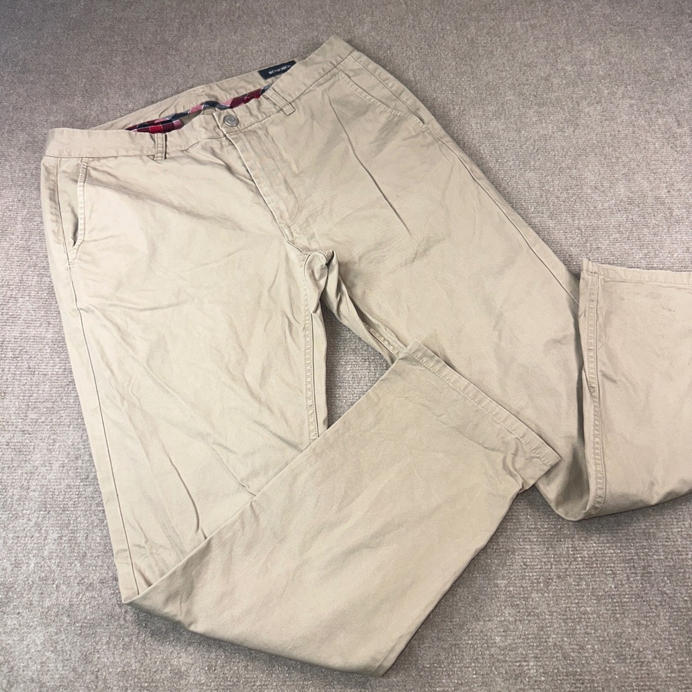 Bonobos Mens Washed Chinos Khaki Tan Straight Leg Cotton Pants 34x30